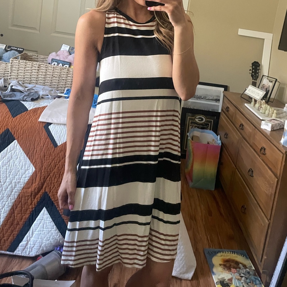 LOFT Striped Sleeveless Dress